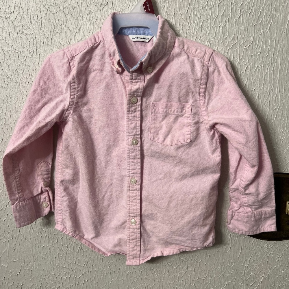 Janie & Jack | Pink Linen Button Up 2t